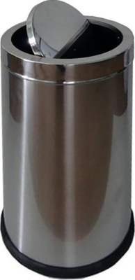 KALAM.KZ - Урна пепельница 30л. металлическая,с плавающей крышкой, хром