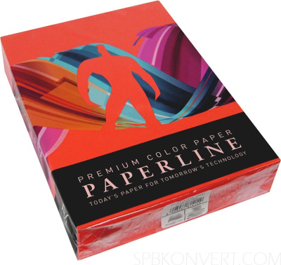 Бумага цветная "Paperline №250", A4, 160гр, 250л, Red красный