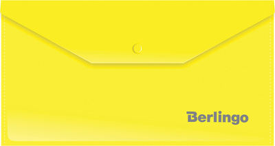 Папка-конверт на кнопке C6, 0,18 мм., желтая Berlingo