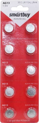KALAM.KZ - Батарейка AG13, 10V, Alkaline (блистер 10шт) Smartbuy (часовая)