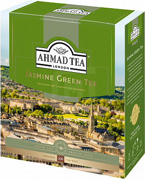 KALAM.KZ - Чай зеленый, 100 пакетиков Ahmad Tea китайский, с ярлычками