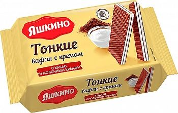 KALAM.KZ - Вафли тонкие с молочным какао кремом, 144 г Яшкино