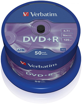KALAM.KZ - Диск DVD-R  Verbatim 16 x 4.7GB 700MB, SP-050 Matt Silver