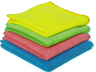 Салфетка 30*30см, микрофибра 1 шт. "Универсальная" индивидуально на европодвесе, цвет ассорти