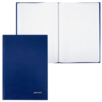 Книга учета 96л, А4, клетка, блок офсет, тв.обложка, Brauberg