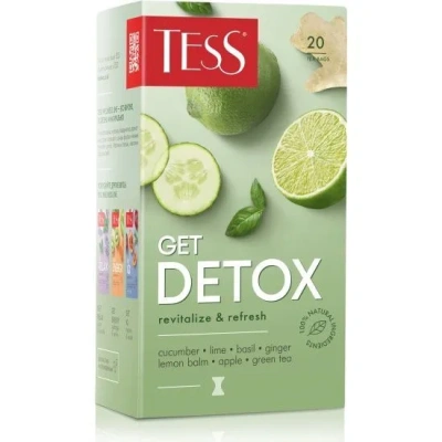 KALAM.KZ - Чай зеленый, 20 пирамидок Tess Get Detox Лайм