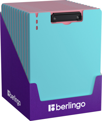 KALAM.KZ - Папка-планшет А4, с верхним прижимом, пластик, голубая, Berlingo "Haze"