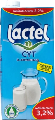 Молоко 1л, 3.2 % Lactel