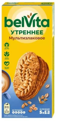 Печенье 225гр, утреннее, мульти злаковое Belvita