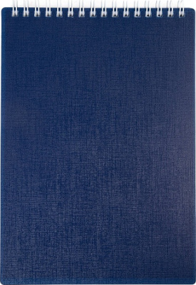 Блокнот для записей 80л, А5, клетка, пластиковая обложка, на гребне, "Canvas - Синий", Hatber
