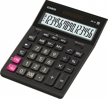 KALAM.KZ - Калькулятор 16 разрядов, 35 x 155 x 209мм, черный CASIO GR-16-W-EP