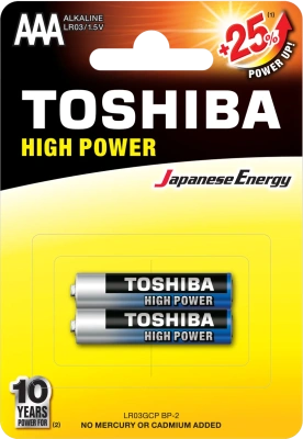 Батарейка AAA, 1.5V, Alkaline High Power (блистер 2шт) Toshiba