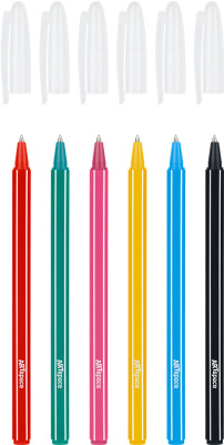 KALAM.KZ - Набор ручек шариковых 1,0мм,  6 шт., 6цв., "Funny animals" ArtSpace