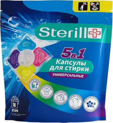 Средство для стирки, капсулы 30 шт по 12гр, "Sterill" 5 в 1 
