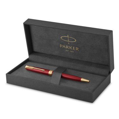 KALAM.KZ - Ручка шариковая Parker Sonnet Lacquer Intense Red GT, 1,0 мм М, черная 1931476
