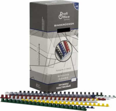 Пружина для переплета, 16мм, 1-130л, пластиковая, белая ProfiOffice Пружина для переплета, 16мм, 1-130л, пластиковая, белая ProfiOffice