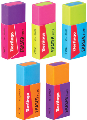 Ластик 50x20x11мм, для стирания карандаша, ассорти Berlingo "Fuze"