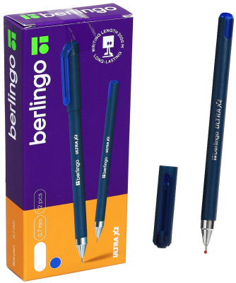 KALAM.KZ - Ручка шариковая 0,7мм, синяя, Berlingo "Ultra X2" игольчатый пишущий узел