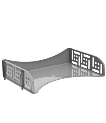 Лоток горизонтальный  сширокой загрузкой, А4, серый, Стамм