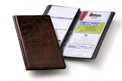 KALAM.KZ - Визитница на 96 визиток, 115x253мм, коричневая Durable
