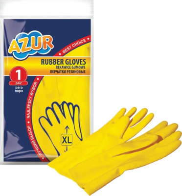 Перчатки латексные L желтые, 1 пара в уп. Centi/Azur