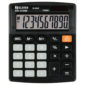 KALAM.KZ - Калькулятор 10 разрядов, 12.7x10.5см, черный Eleven