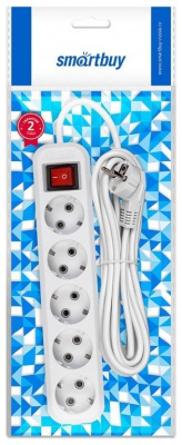 KALAM.KZ - Сетевой фильтр 5 гнезд, 7 м, Smartbuy с выкл. и заземл. 16A/3,5 кВт белый
