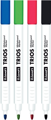 KALAM.KZ - Маркер для доски, 1-2мм, круглый наконечник, набор 4 цвета, Luxor