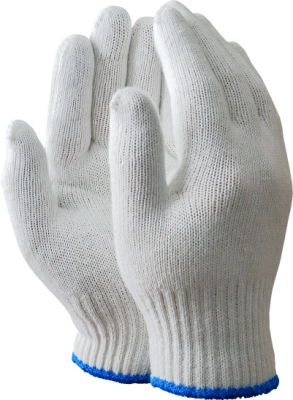 Перчатки Х/Б без ПВХ, 7 класс, 4-5 ниток.50 гр, белые "Ecoluffa"