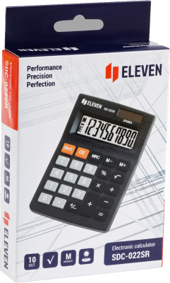 KALAM.KZ - Калькулятор карманный 10 разрядов, 8.8x12.7х33мм, черный Eleven