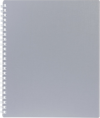 Тетрадь  80л, А5, летка, пластиковая обложка, на гребне, серия "Canvas - Серая","Hatber"