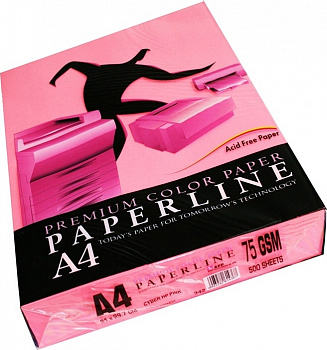 Бумага цветная "Paperline №342", A4, 75гр, 500л, Cyber hp Pink розовый