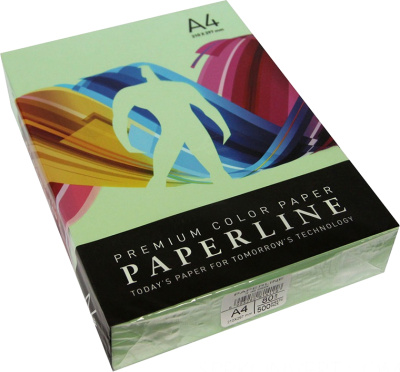 Бумага цветная "Paperline №190", A4, 80гр, 500л, Green зеленый
