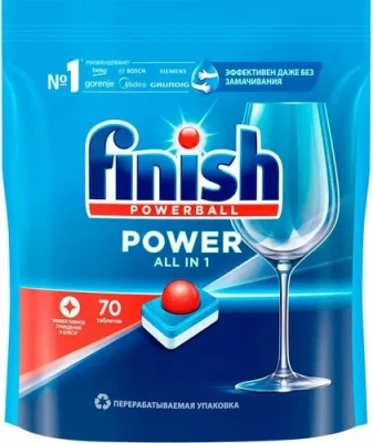 Таблетки для посудомоечных машин 70 шт "Finish" Power м/у