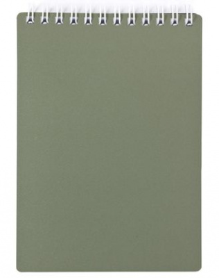 Блокнот 80л, А5,"Hatber", клетка, пласт. обл, на гребне, Metallic - Зеленый