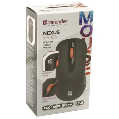 KALAM.KZ - Мышь беспроводная Defender Nexus MS-195 бесшумная Black