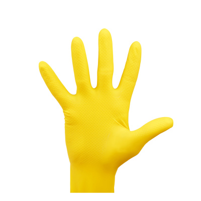 KALAM.KZ - Перчатки резиновые S универсальные, желтые, 1 пара в уп. OfficeClean