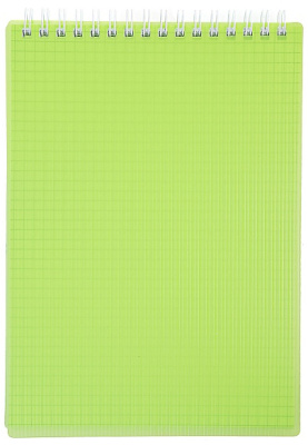 Блокнот для записей 80л, А5, клетка, пластиковая обложка, на гребне,"Line Neon - Зелёный", Hatber