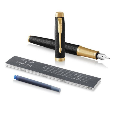 KALAM.KZ - Ручка перьевая Parker IM Premium Black GT, 0,8 мм F, синяя 1931646