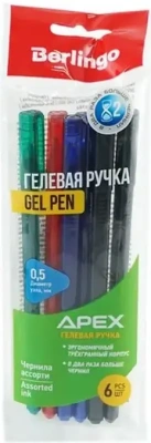KALAM.KZ - Набор гелевых ручек 0,5мм., 6шт, ассорти, Berlingo "Apex" купить KALAM.KZ - Набор гелевых ручек 0,5мм., 6шт, ассорти, Berlingo "Apex"