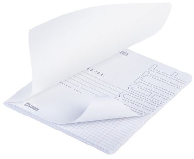 Тетрадь 48л, А5, летка, ламинация,Soft-Touch, на скобе, серия "SoloMatte - Арктический белый",Hatber