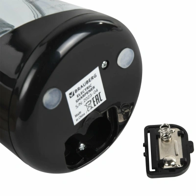 KALAM.KZ - Точилка электрическая, 1 отверстие, с контейнером,  двойное лезвие, Brauberg