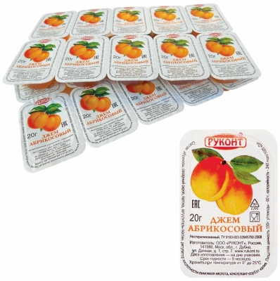 KALAM.KZ - Джем порционный 20гр.10 шт./уп Абрикос, Руконт