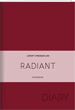 Ежедневник А5, недатированный, 152л, иск кожа, Radiant, красный, Эксмо