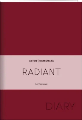 Ежедневник А5, недатированный, 152л, иск кожа, Radiant, красный, Эксмо