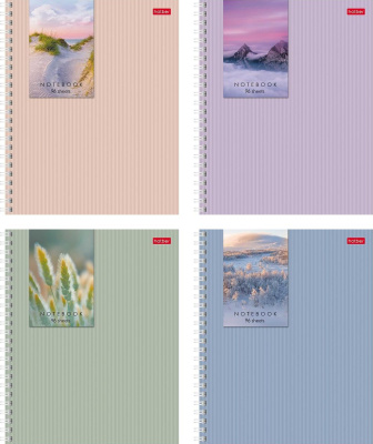 Тетрадь "Hatber", 96л, А5, клетка, многоцв. срез, ламин., на гребне, Прикосновение к природе