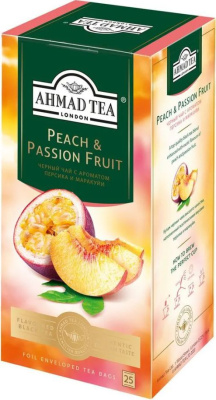 Чай черный, 25 пакетиков Ahmad Peach&Passion Fruit (Персик и маракуйя)