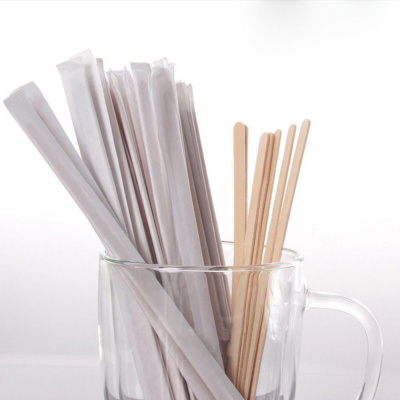 KALAM.KZ - Размешиватель 500 шт/уп,  178*6*1,3 мм деревянный в индивидуальной бумажной упаковке Verde Vita