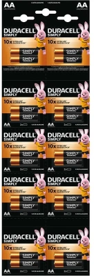 Батарейка AA, 1.5V, Alkaline (блистер 2шт) CRD MON Duracell Simply
