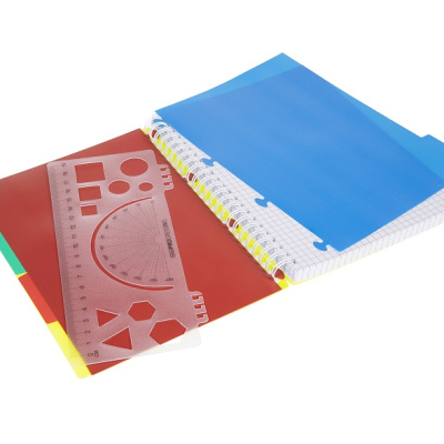 Тетрадь 96л, А5, линейка, 4 цветных разделителя, плас-ая обложка, на гребне, Diamond Neon - Жёлтая